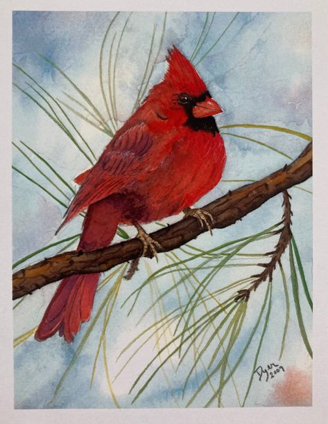 "Watercolor reproduction note cards based on Beverly Dyer's original painting \"Cardinal.\" Box of 8 cards with bright white envelopes, come in an acetate box. Perfect for any occasion or gift. Blank inside. Follow me for a daily dose of art and haiku on the Art Prescription www.artprescription.com Thank you for visiting my shop. Cheers, Beverly @artprescription" Cardinal Paintings, Cardinal Drawing, Cardinal Birds Art, Winter Cardinals, Cardinal Watercolor, Cardinal Tattoos, Idea Paint, Cardinal Painting, Bird Painting Acrylic