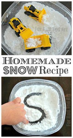 Fake Snow Recipe, Homemade Snow, Snow Recipe, Outdoor Fun For Kids, Fake Snow, Winter Activities For Kids, Activities For Boys, Winter Preschool, Toddler Winter