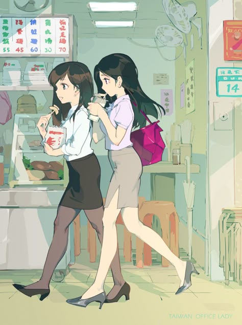 ArtStation - Taiwan Offiec lady 04 - What are we going to eat?, Skyfire (天之火) Konosuba Wallpaper, Anime Couples Manga, Anime Poses Reference, Disney Marvel, Anime Poses, Anime Artwork, Anime Inspired, Manga Drawing, Office Lady