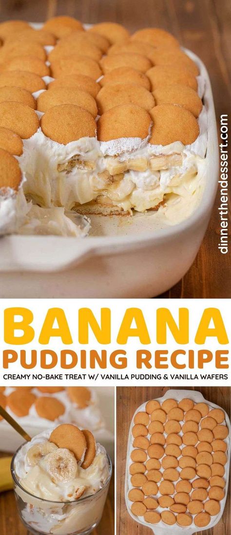 Vanilla Wafer Dessert, Vanilla Wafer Banana Pudding, Pudding Vanilla, Banana Pudding Desserts, Easy Banana Pudding, Banana Treats, Banana Pudding Recipe, Homemade Banana Pudding, Banana Pudding Cake