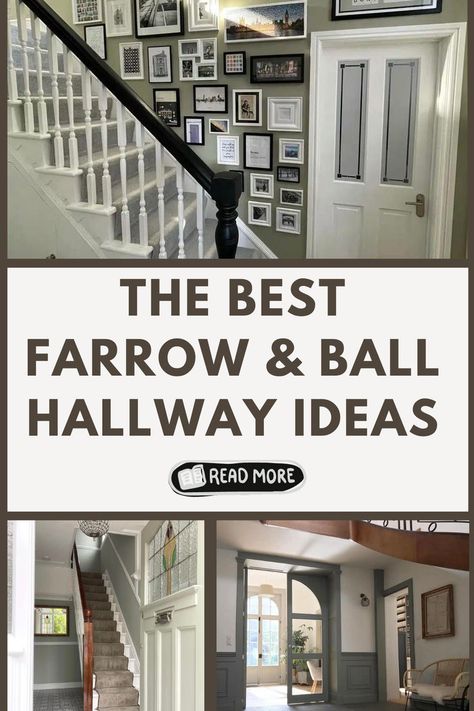 Victorian Hallway Decorating Ideas, Hallway Ideas With Panelling, 1930s Hallway Ideas Uk, Full Wall Panelling Hallway, Dado Rails In Hallways, Hall Stairs And Landing Painting Ideas, Hallway Farrow And Ball Paint Colors, Dark Hallway Colour Schemes, Hall And Landing Decorating Ideas