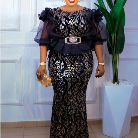 Dress Is Real And All New . From Turkey And Different Sizes And Colors. George Fabric Dress, Lace And Fabric Combination Dress, Velvet Dress Long Classy Nigeria, Velvet Asoebi Dress, Black Gold Sequin Dress, Nigerian Lace Styles Dress, Nigerian Lace Styles, African Lace Styles, Long African Dresses