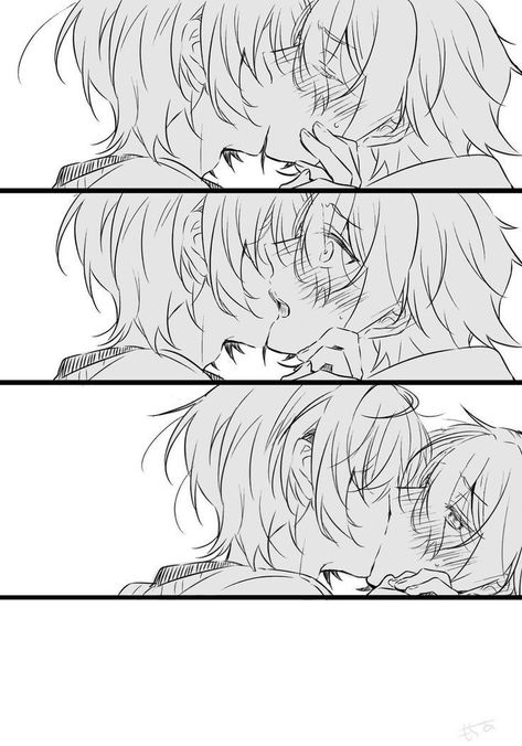 Sketchbook Pages Inspiration, Yuu X Mika, Kissing Drawing, Desenhos Love, Mika X Yuu, Ship Drawing, Seraph Of The End, Owari No Seraph, Sketchbook Pages