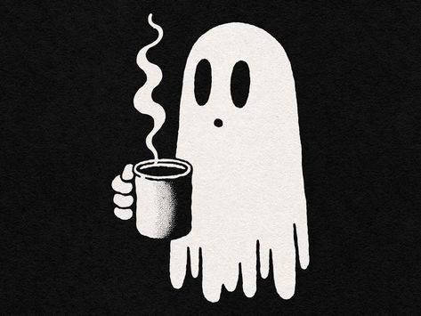 This ghoul's soul is cold but the coffee is hot! Add a little halloween spirit to your everyday with this spooky coffee loving sheet ghost. Bold contemporary vector illustration style, inspired by retro illustrations. A perfect graphic design element for your halloween decor, coffee shop, special halloween events, or even home decor (as an art print). -------------------- IMPORTANT: This is a digital download and no physical product will be shipped to you. Digital Downloads Include: One transpar Coffee Halloween Decor, Ghost Graphic Design, Halloween Cafe, Spooky Halloween Art, Ghost Project, Ghost Illustration, Spooky Coffee, Retro Illustrations, Halloween Kunst