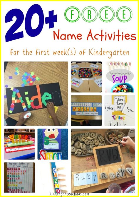 Kindergarten Name Activities, First Week Of Kindergarten, Name Writing Activities, Kindergarten First Week, Kindergarten Names, First Week Activities, Beginning Of Kindergarten, Preschool Names, First Day Activities