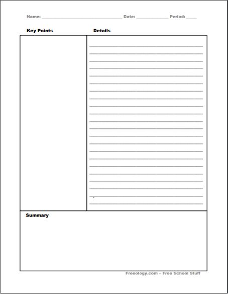 14 Free Cornell Notes Templates, Examples and Printable PDF Sheets 30 Days To Healthy Living, Meeting Notes Template, Notes Templates, Cornell Notes Template, Cornell Notes, History Notes, Printable Notes, Meeting Notes, Pretty Notes