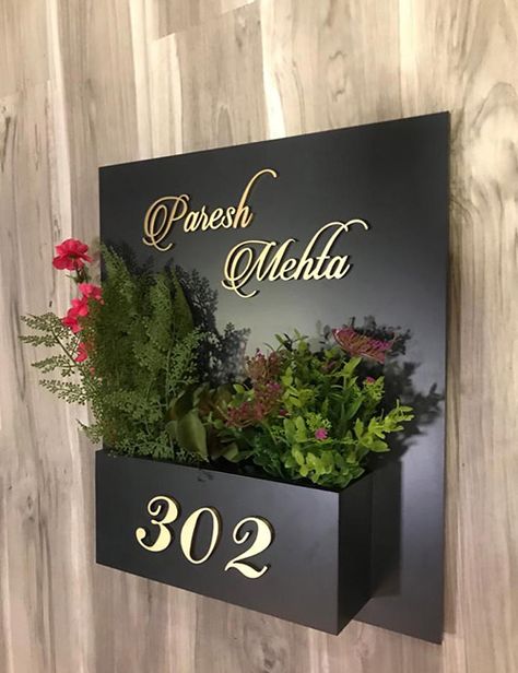 Door Nameplates, Nameplates Mumbai, Designer Nameplates. Designer Name Plate, Apartment Name Plate Design, Nameplates Design Ideas For Home Indian, Name Plate Wall Design, Modern Name Plate Design, Front Door Name Plate, Name Plate Design House Modern, Diy Name Plates For Door, Home Name Plates Ideas Entrance