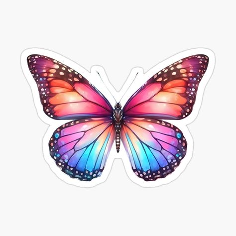 Get my art printed on awesome products. Support me at Redbubble #RBandME: https://www.redbubble.com/i/sticker/Rainbow-Butterfly-Watercolor-Wonder-by-EirinDesign/162205031.JCQM3?asc=u Glitter Bar, Butterfly Stickers, Butterfly Illustration, Diy Watercolor Painting, Scrapbook Stickers Printable, Rainbow Butterfly, Stickers Printable, Diy Watercolor, Decorate Notebook