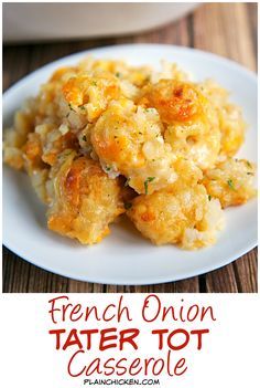 Tater Tot Casserole Recipe, Tater Tot Recipes, Tater Tot Casserole Recipes, French Onion Dip, Tot Casserole, Tater Tot Casserole, Plain Chicken, Onion Dip, Tater Tots