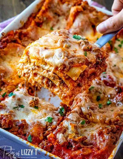 Lasagna With Cottage Cheese, Lasagna Recipe With Ricotta, Oven Ready Lasagna, Resep Pasta, Best Lasagna Recipe, Baked Lasagna, How To Make Lasagna, Easy Lasagna Recipe, Homemade Lasagna