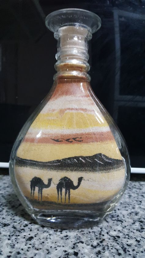 Today i got  very beautiful gift…..can say its a treasure…. Sand art or we can say bottled sand art… The gift was personalised with greeting and name on the other side…… Art In A Bottle, Sand Bottles, Sand Art Bottles, Sand Art, The Other Side, The Gift, Art Gift, Decorative Pieces, Beautiful Art