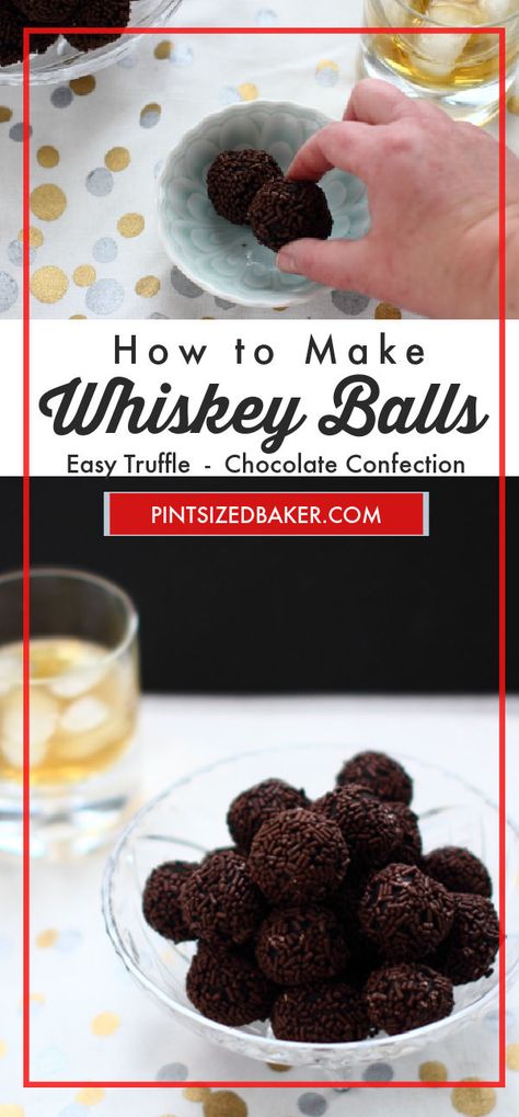 Whisky Balls Recipe, a cousin to Rum Balls, are perfect for an adult midnight snack! Rumballs Recipe, Whiskey Balls Recipe, Whiskey Chocolate, Easy Truffles, Rum Balls, Boozy Desserts, Midnight Snack, Homemade Candies, Alcohol Drink Recipes