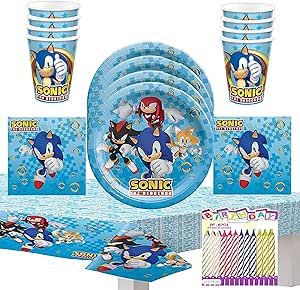 Sonic The Hedgehog Party, Hedgehog Party, Birthday Party Plates, Sonic Birthday Parties, Hedgehog Birthday, Sonic Party, Sonic Birthday, Birthday Plate, Birthday Napkins