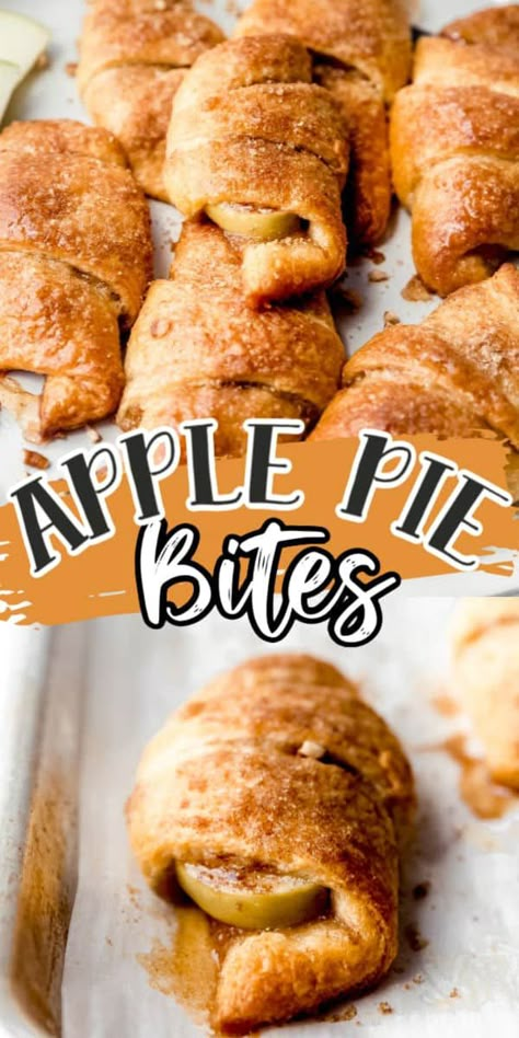 Apple Crescent Roll Dessert, Crescent Roll Apple Pie, Apple Pie Bites Recipe, Apple Crescent Rolls, Crescent Roll Dessert, Apple Pie Recipe Easy, Apple Desserts Easy, Crescent Recipes, Apple Pie Bites