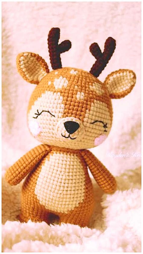 Dear Crochet Pattern Free, Deer Amigurumi Pattern, Bambi Crochet Pattern, Fawn Crochet Pattern, Bambi Crochet Pattern Free, Crochet Antlers Pattern Free, Deer Lovey Crochet Free Pattern, Crochet Forest Animals Free Pattern, Free Deer Crochet Pattern