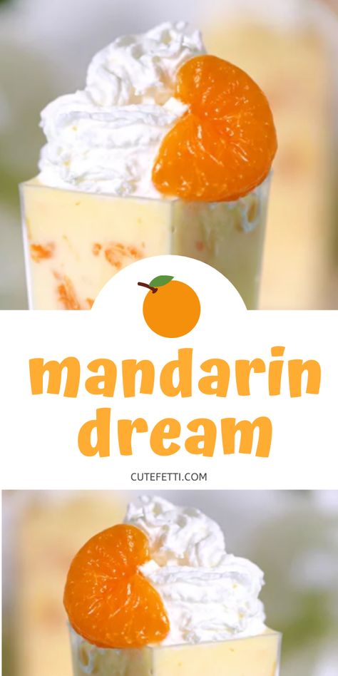 Mandarin Dessert with only 3 ingredients. Easy recipe. Mandarin Orange Dessert Recipes, Mandarin Orange Dessert, Orange Recipes Dessert, Cool Whip Desserts, Orange Dessert, 3 Ingredient Desserts, Jello Dessert Recipes, Pineapple Desserts, Fluff Desserts