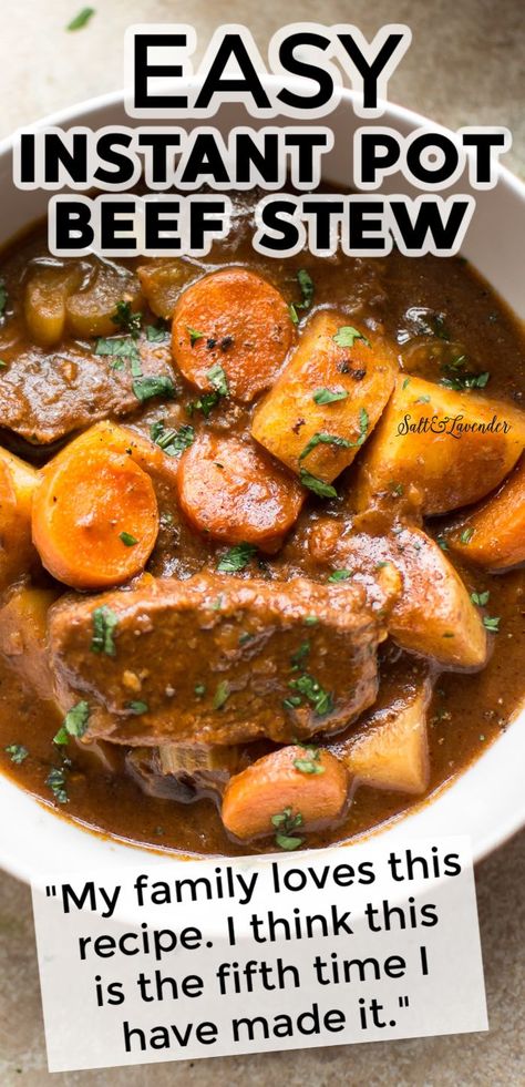 Instant Pot Stew Recipe, Instant Pot Beef Stew Recipe, Beef Chunks, Instant Pot Stew, Instant Pot Beef Stew, Venison Stew, Stew Meat Recipes, Pot Beef Stew, Instant Pot Soup Recipes