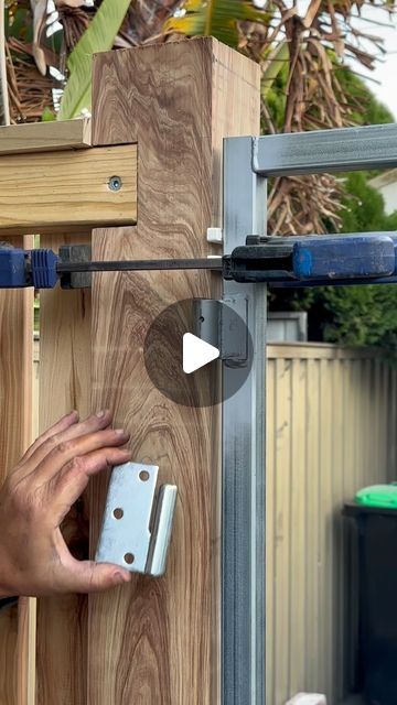 Nailed it fencing on Instagram: "Gate hinge installation #gate #construction #hardware #carpentry #engineering" Gate Hinges, Gate Hardware, Woodworking Guide, Wood Project, Woodworking Videos, Woodworking Skills, Nailed It, Fine Woodworking, Garden Spaces