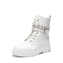 Platform Combat Boots, Punk Boots, Booties Shoes, Retro Punk, Womens Combat Boots, White Boots, Mid Calf Boots, Shoes Booties, Lug Sole