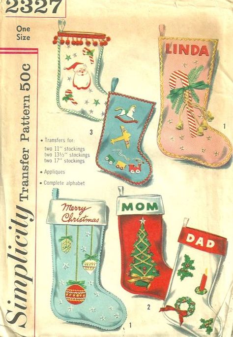 Vintage Stocking Patterns Vintage Christmas Stockings, Felt Stocking, Christmas Stocking Pattern, Stocking Pattern, Vintage Stockings, Xmas Stockings, God Jul, Old Christmas, Old Fashioned Christmas