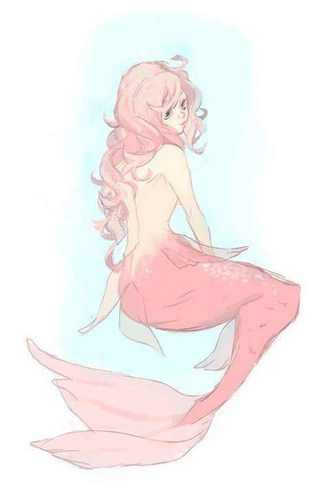 Mermaid with Pink tail art Mermaid Tail Drawing, Pink Mermaid Tail, Mermaid Illustration, Mermaid Pink, Mermaid Drawings, Pink Mermaid, Mermaids And Mermen, Vintage Mermaid, Mermaid Life