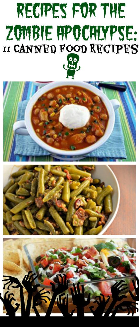 Recipes For The Zombie Apocalypse: 11 Canned Food Recipes | It's amazing how many dinner recipes and side dishes you can make with a bit of canned food! Apocalypse Recipes, Canned Food Recipes, Pulses Recipes, Everyday Food Recipes, Beans Recipes, Canned Foods, The Zombie Apocalypse, Food Cost, Best Beans