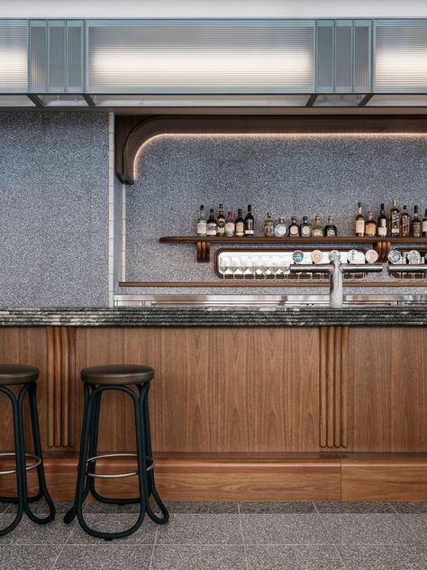 Hotel Rose Bay by Richards Stanisich | Eat Drink Design Awards Richards Stanisich, Tiles Terrazzo, Decoration Vitrine, Rose Bay, Australian Interior Design, Terrazzo Tile, Terrazzo Tiles, Interior Design Awards, Bar Interior