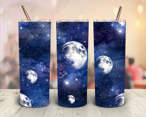 Png Moon, Galaxy Tumbler, Bunny Watercolor, Glitter Tumbler Cups, Sublimation Ideas, Sublimation Tumblers, Cup Designs, Tumbler Cups Diy, Custom Cup