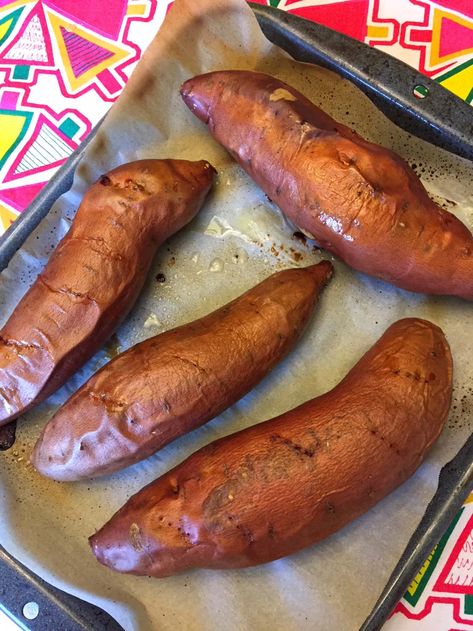 Bake Sweet Potato In Oven, Whole Baked Sweet Potato, Roasted Whole Sweet Potatoes, Oven Baked Sweet Potatoes, Baked Sweet Potato Recipes, Baked Sweet Potato Oven, Perfect Baked Sweet Potato, Fall Casseroles, Sweet Potato Oven