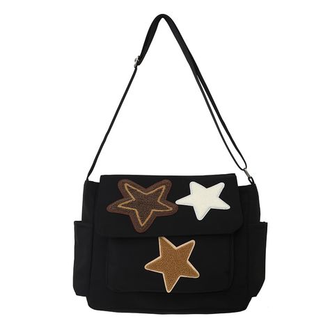 Cute Messenger Bag, Cute Messenger Bags, Y2k Star, Bag Y2k, Canvas Messenger Bag, Large Canvas, Teen Girls, Star Patterns, Handbag Backpack