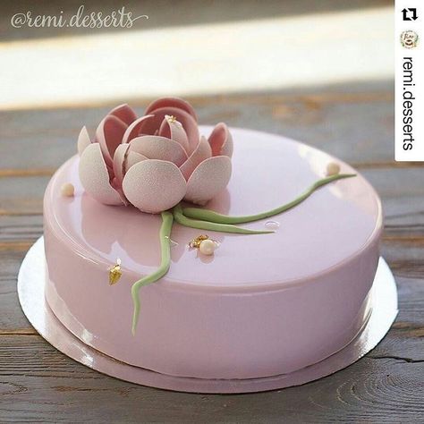 Tårta Design, Mirror Glaze Cake Recipes, Lemon And Coconut Cake, Patisserie Fine, Mirror Glaze Cake, Mirror Cake, Cake Mini, Modern Cakes, Beautiful Desserts