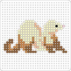 Ferret Perler Bead Patterns, Ferret Perler Beads, Madoka Perler Beads, Ferret Pixel Art, Sloth Perler Bead Patterns, Perler Beads Animals, Aquabeads Templates, Melty Bead Designs, Pearl Beads Pattern