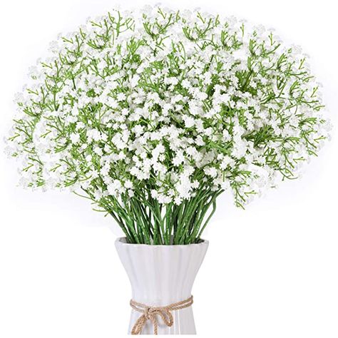 MELAJIA Artificial Flower Babys Breath Flowers Decoration 12Pcs Centerpieces Fake Flowers Gypsophila Real Touch Wedding Bridal Bouquet: Amazon.co.uk: Kitchen & Home