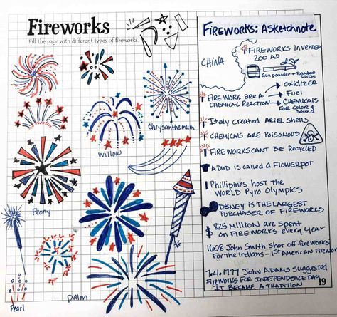 How to Draw Fireworks - Blessinks How To Doodle Fireworks, How To Draw Simple Fireworks, Hand Drawn Fireworks, 4th Of July Journal Page, Fire Work Doodles, Fourth Of July Journal Page, Forth Of July Drawing Ideas, How To Draw Fireworks Easy, 4th Of July Doodles Bullet Journal