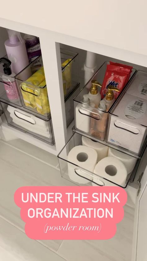 Bathroom Towel Storage Under Sink, Storage For Under Bathroom Sink, Bathroom Undersink Organisation, Home Edit Shoe Organization, Hair Stylist Drawer Organization, Organization Ideas For Bathroom Cabinets, Under Cabinet Bathroom Organization, Closet And Drawer Organization, Home Edit Drawer Organization