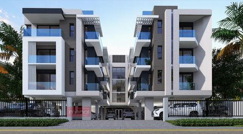 Small Apartment Complex Exterior, Apartment Block Architecture, Modern Apartment Building Exterior, Small Apartment Complex, Apartment Building Exterior, Apartments Design, Residential Building Plan, Residential Architecture Apartment, Architectural Concepts