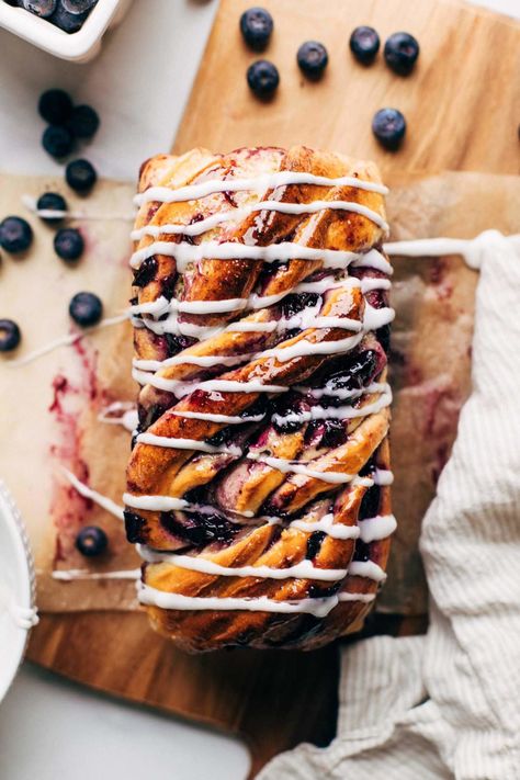 This blueberry babka is made with a soft and rich brioche dough and a fruity homemade blueberry filling. It's sweet, fluffy, tart, and the perfect treat to make for brunch. #babka #brunch #blueberry #butternutbakery | butternutbakeryblog.com Blueberry Babka, Easy Blueberry Jam, Strawberry Blueberry Jam, Homemade Blueberry Jam, Brioche Dough, Blueberry Filling, Babka Recipe, Best Blueberry Muffins, Chocolate Babka