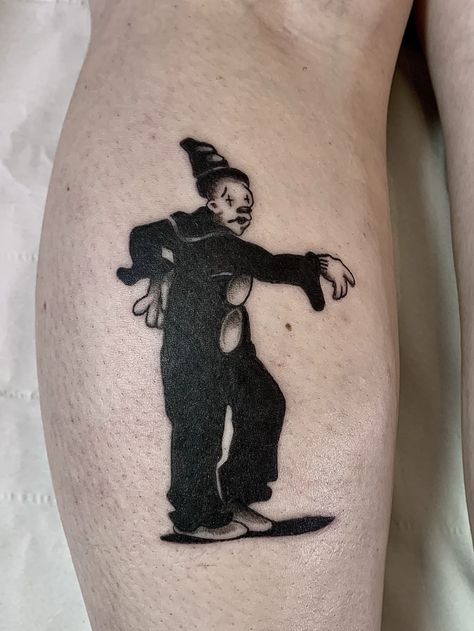 Tattoo uploaded by Lou. W. | Just clowning around! #cocotheclown #oldfashionedcartoon #spookytattoo #clowntattoo | 1568871 | Tattoodo Gothic Clown Tattoo, Circus Clown Tattoo, Tattoo Ideas Clown, Clown Pinup Tattoo, Rodeo Clown Tattoo, Pierrot Clown Tattoo, Killer Klowns From Outer Space Tattoos, Traditional Gothic Tattoo, Clown Tattoo Traditional