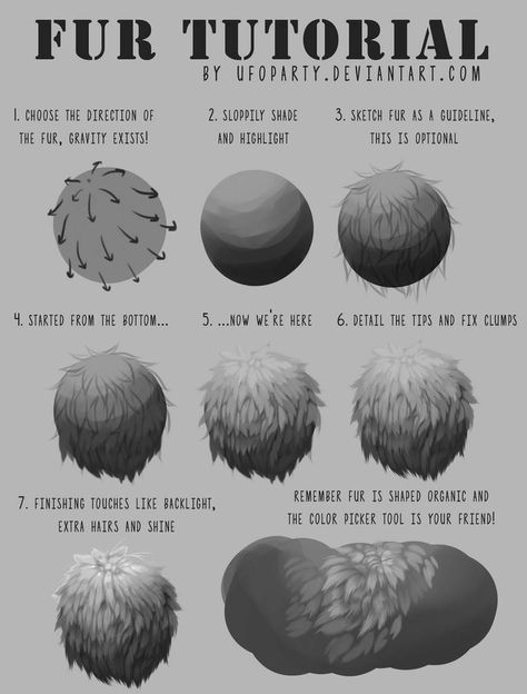 Ufoparty's Fur Tutorial! by gloomyguts on DeviantArt Fur Tutorial, Reference Tutorial, Rendering Reference, Wolf Drawings, Painting Fur, الفن الرقمي, Digital Painting Techniques, Výtvarné Reference, Art Advice