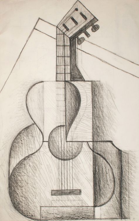 Juan-Gris-La-Guitare Cubism Drawing, Cubist Drawing, Picasso Cubism, Ashmolean Museum, Guitar Drawing, Cubist Art, Pola Bordir, Cubism Art, Automotive Artwork