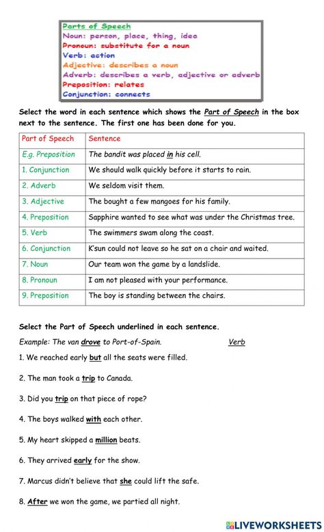 Parts Of Speech Worksheet, Adverbs Worksheet, Common Nouns, A Sentence, Forgot My Password, Parts Of Speech, School Subjects, Online Workouts, Google Classroom