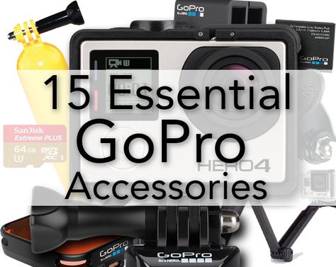 15 Essential GoPro Accessories Hero Accessories, Gopro Diy, Gopro Photos, Digital Camera Accessories, Camera Tips, Gopro Photography, Accessories Photography, Photo Gear, Gopro Camera