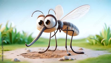 Download Playful 3D Cartoon Mosquito: Exaggerated Features, Funny Mosquito Cartoon Character: 3D Illustration, Humorous 3D Mosquito Illustration: Playful Cartoon Stock Photo and explore similar images at Adobe Stock. Mosquito Illustration, Mosquito Cartoon, Cartoon Mosquito, Funny Mosquito, House Cartoon, Stock Design, 3d Cartoon, 3d Illustration, Cartoon Character