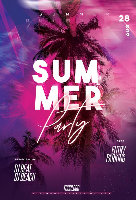 Futuristic Club, Summer Yacht, Futuristic Party, Dj Electro, Day Party Flyer, Party Design Poster, Ecstatic Dance, Senior Posters, Free Psd Flyer Templates