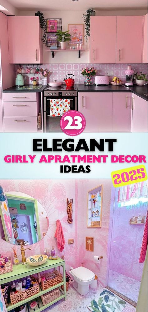 Check out the top girly apartment decor trends for 2025! These ideas mix cozy elements with soft pinks and elegant designs to create the perfect feminine touch. Girly Apartments, Girly Apartment Decor, Apartment Decor Ideas, Decor Trends, Elegant Designs, Trending Decor, Apartment Decor, Soft Pink, Elegant Design