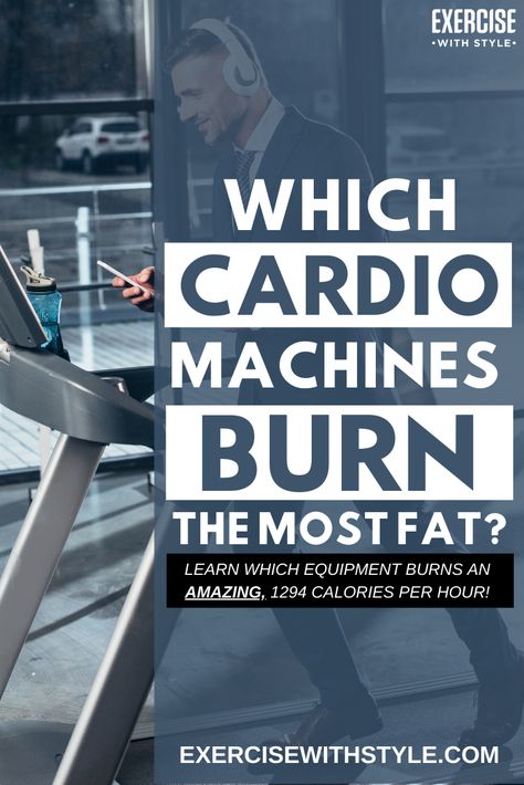 Best cardio exercises with calories burned! 7 awesome calorie-burning exercise equipment that is better than running every day. Max out your daily calorie expenditure with the best cardio equipment at the gym to burn belly fat fast. #bellyfat #cardio #equipment #workout #fatloss #calories #fitness Best Cardio Machines At Gym, Cardio That Burns The Most Calories, Burn 400 Calories Workouts, Fat Burning Gym Workouts For Women, Gym Cardio Routine, Fat Burning Workout At The Gym, Gym Cardio Workouts Fat Burning, Gym Workouts Women Machines Fat Burning, Cardio Exercises At The Gym