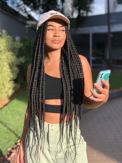 Tranças pretas Week Hairstyles, Hair Bags, Cute Box Braids, Braid Inspiration, Braided Cornrow Hairstyles, Braided Hairstyle, Cute Box Braids Hairstyles, Beautiful Braids, Knotless Braids