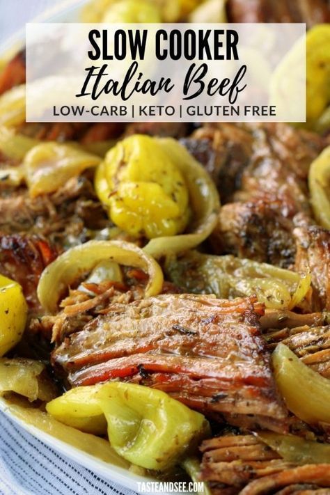 Slow Cooker Italian, Slow Cooker Italian Beef, Low Carb Slow Cooker, Low Carb Low Fat Recipes, Breakfast Low Carb, Italian Beef, Best Low Carb Recipes, Low Carb Diets, Low Carb Diet Recipes