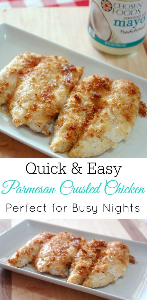 Mayo Parmesan Chicken, Easy Parmesan Crusted Chicken, Kid Approved Dinners, Parmesan Crusted Chicken Recipe, Crusted Chicken Recipes, Chicken Coconut, Easy Chicken Recipe, Chicken Easy, Parmesan Crusted Chicken