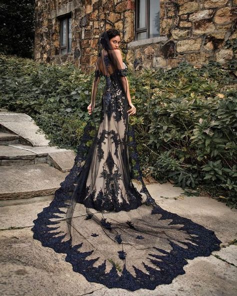 Gothic Wedding Dresses, Black Lace Wedding Dress, Dark Wedding Theme, Black Lace Wedding, Black Wedding Gowns, Gown Designs, Gothic Wedding Dress, Goth Wedding, Dark Wedding